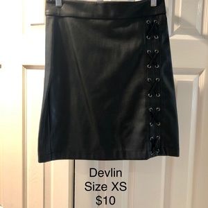 Devlin Mini Skirt (Faux Leather)